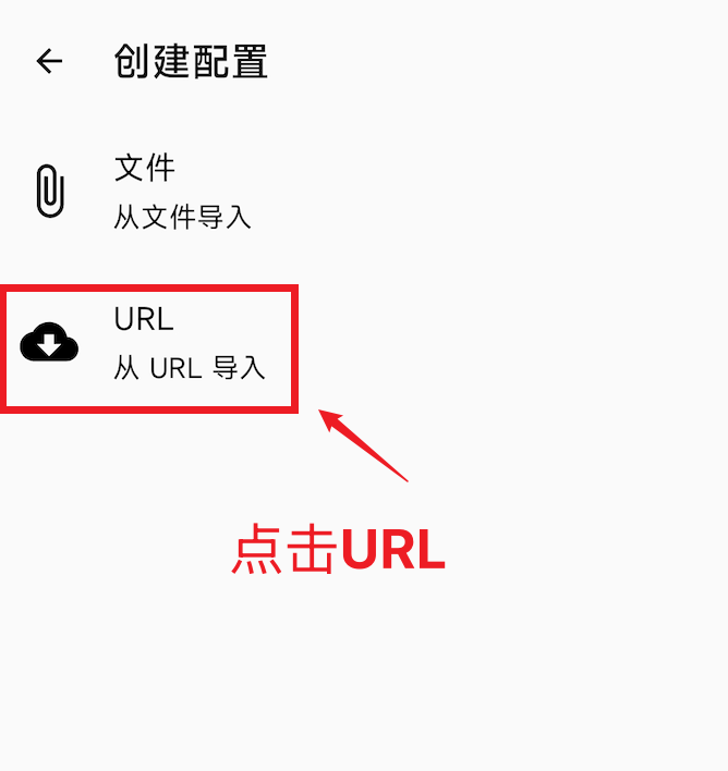 创建配置时选择 URL