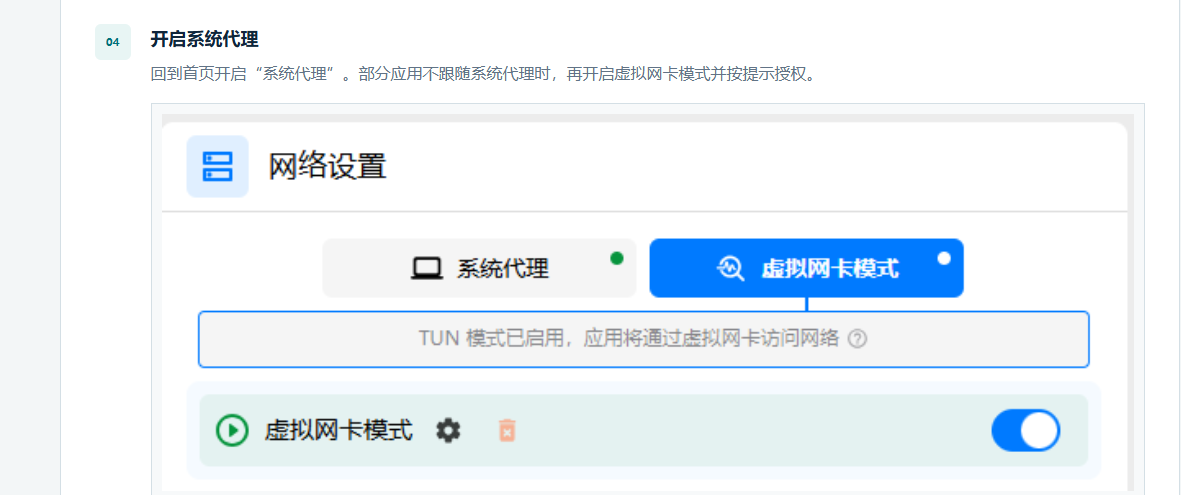 Clash Verge Rev 已开启虚拟网卡模式